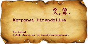 Korponai Mirandolina névjegykártya